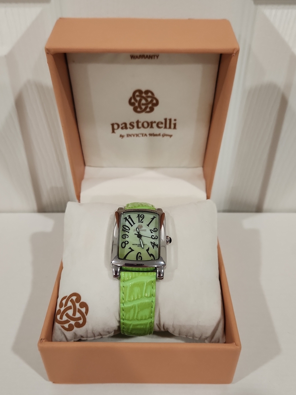 Vintage Pastorelli by Invicta Ladies Watch Lime Green Leather New Battery Box